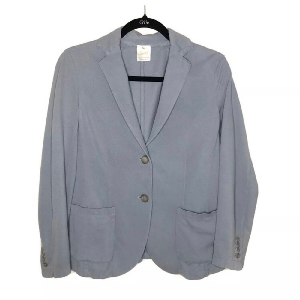 Gran Sasso • Dusty Light Blue Grey Cotton Blazer